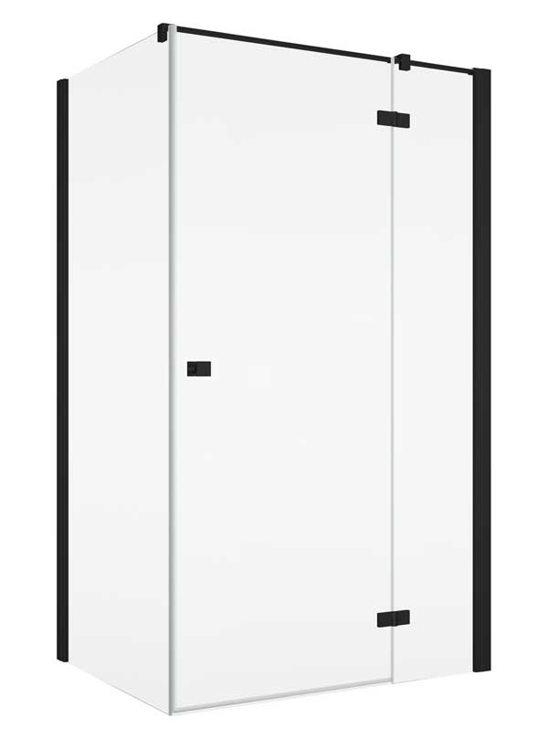 SanSwiss ANNEA AN13+ANT1 Kabina Prysznicowa Prawa Czarna 75x70x200 cm Szkło Przezroczyste (AN13D07500607+ANT107000607)